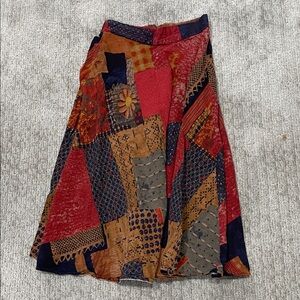 SHEIN Multicolor Patchwork A-Line Skirt